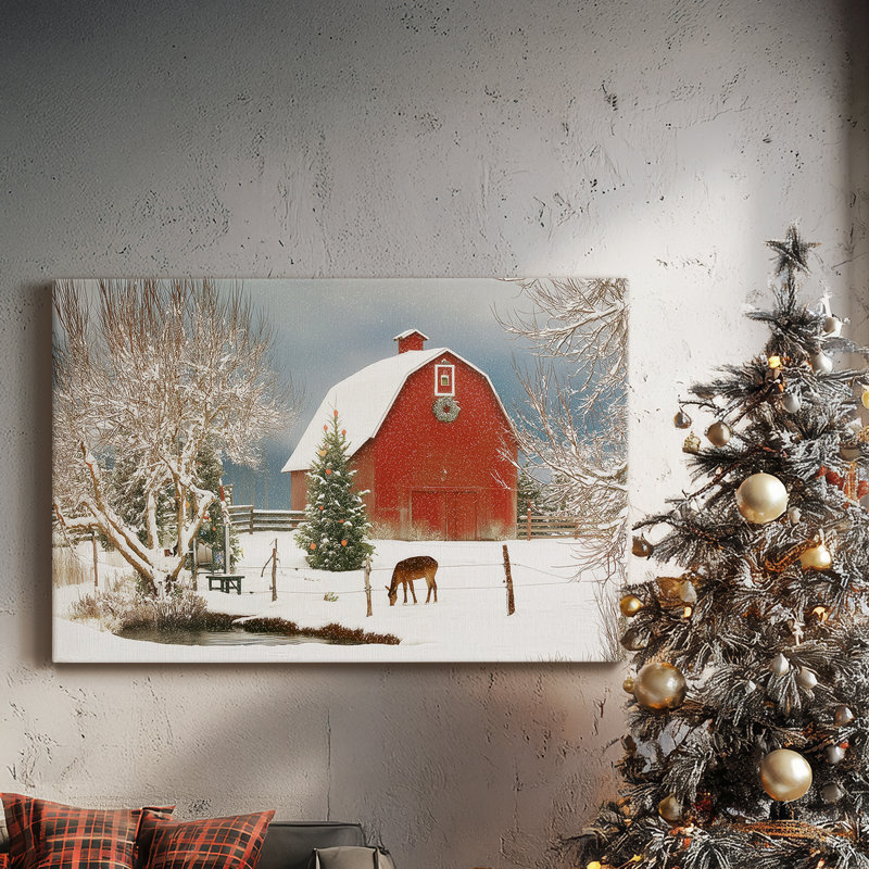 «Silver Fir Promise» - Toile tendue avec châssis de qualité supérieure, H 12 po x l 18 po