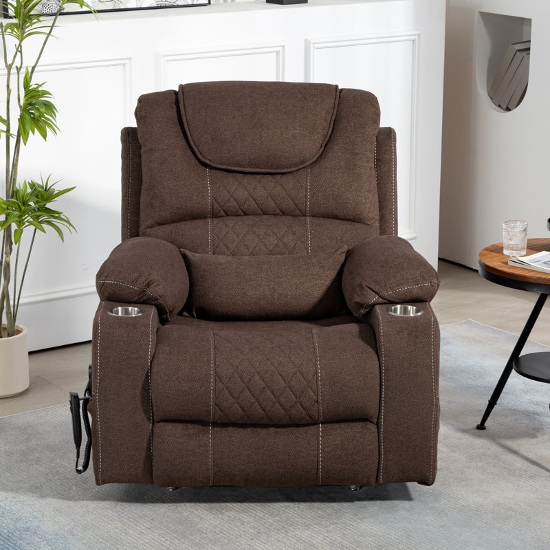 Oversized Lift Chair Lay Flat 74.2" Length, Large Power Lift Recliner For Elderly, Extra Wide Heated Massage Chair For Big And Tall In 25" Seat Width, 400 Lbs