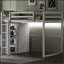 Lit mezzanine en bois avec garde-robe intégré, tablettes de rangement et éclairage à DEL intégré pour une efficacité accrue