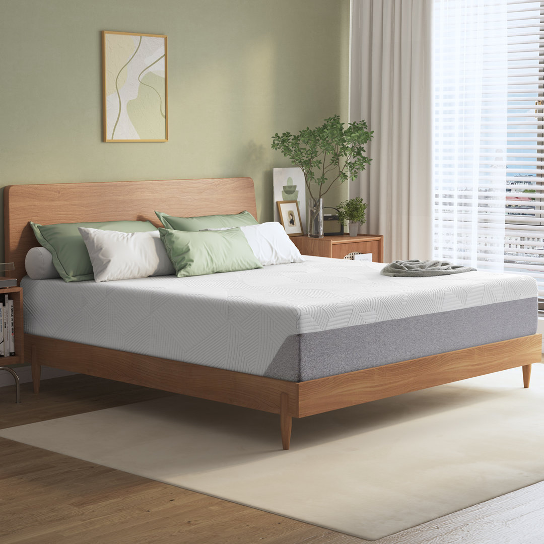 Alwyn Home 12 inch  Gel Memory Foam Mattress, Boxed, Decompression Comfortable, Gray Alwyn Home Mattress 