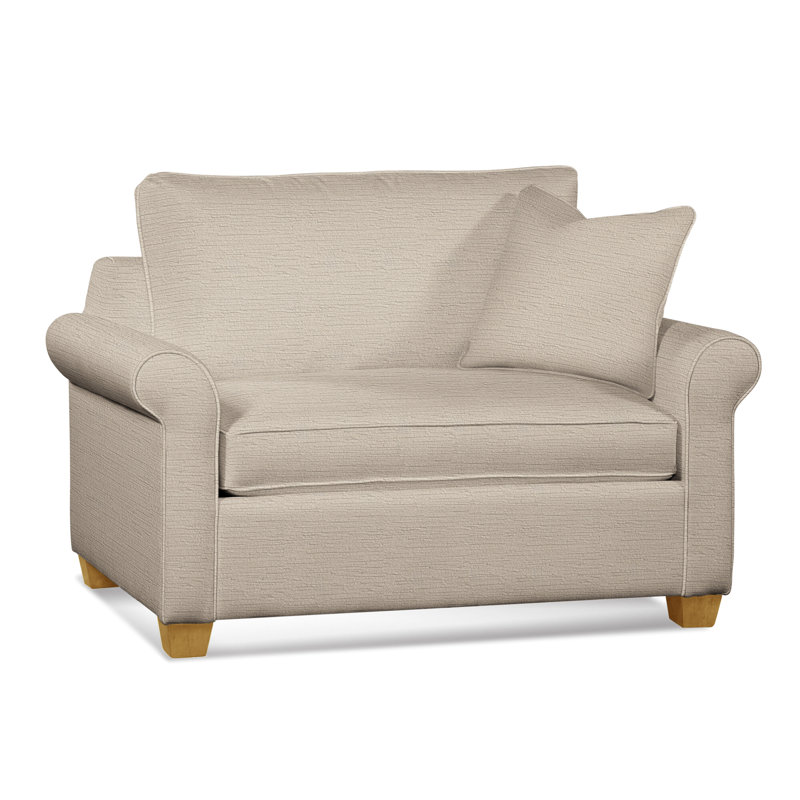 Park Lane Sleeper Sofa, Gray Sugar Performance; 0863-84, Innerspring Mattress, Honey Finish