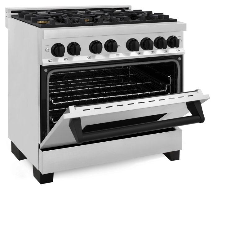 ZLINE Autograph 36" Legacy Dual Fuel Range w/ 6 Burners, Matte Black