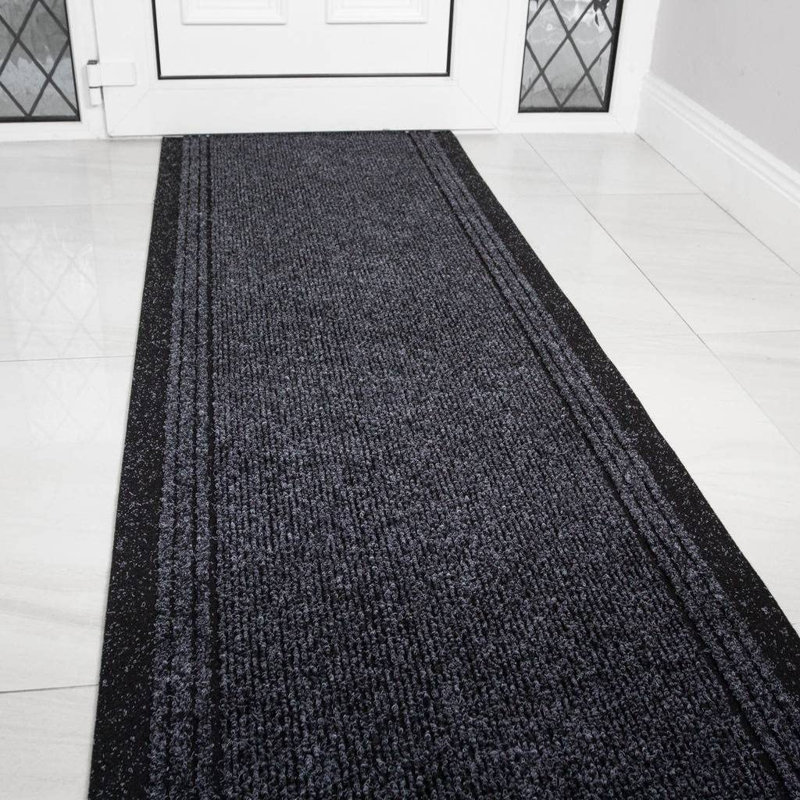 Pacjo Non-Slip Striped Doormat, Runner 67 x 518.16cm, Anthracite