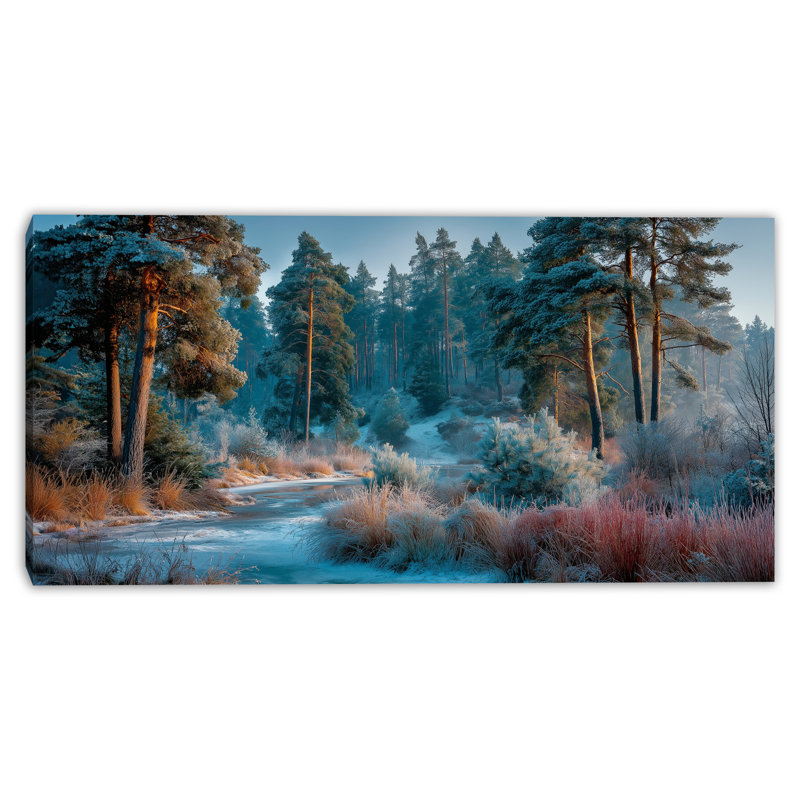 Winter Pine Creek Wrapped Canvas Wall Art, 20"x40"