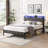 Mesum Fabric Upholstered Frame with LED Lights-1488729391