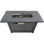 Table de foyer d'extérieur au propane en acier, 50000, temps de combustion de 8 heures, allumage par bouton-poussoir, l 42 po x H 25 po, gris, table grise avec pile incluse, sortie, 8 heures 42 po 25 po, lave Roches
