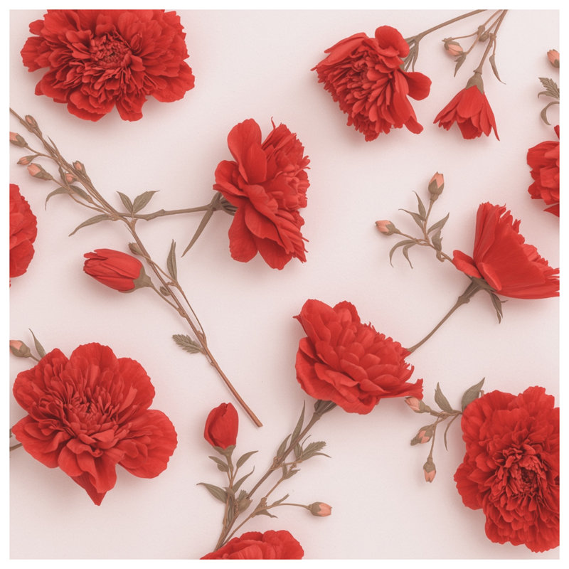 Coussins décoratifs Red Pivoines, 26 x 26 inches