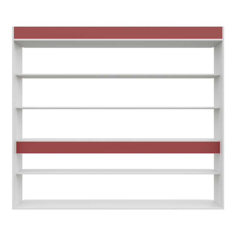 Warm white MDF shoe cabinet, 104cm H x 82cm W x 26cm D, White, 6