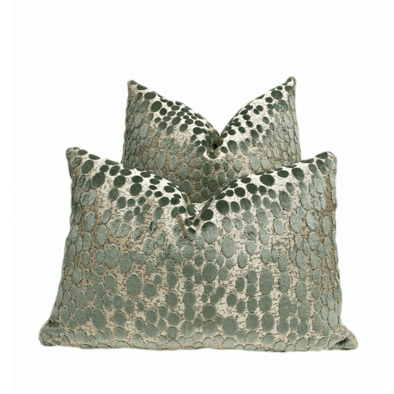 Oval Velvet Throw Pillow Cover, 22"H x 22"W, Seaglass
