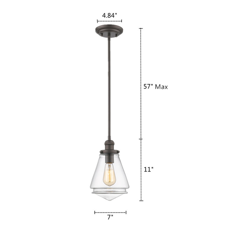 Luminaire suspendu conique à 1 lumière Duong