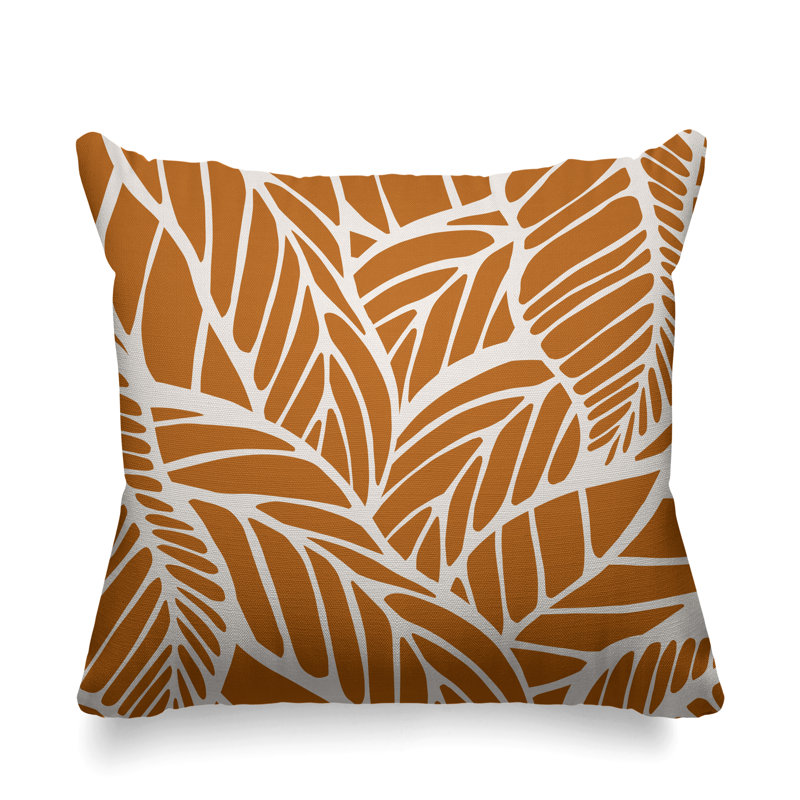 Housse et insert de coussin extérieur d'extérieur, 15 po x 15 po, Orange, Carré