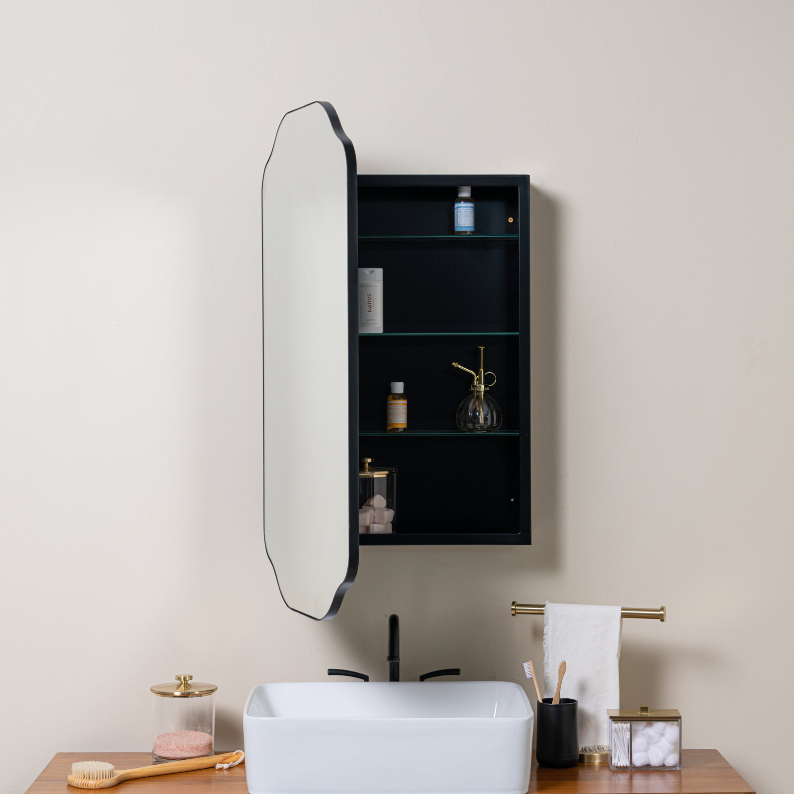 Eaton Medicine Cabinet, Recess Mount, Black
