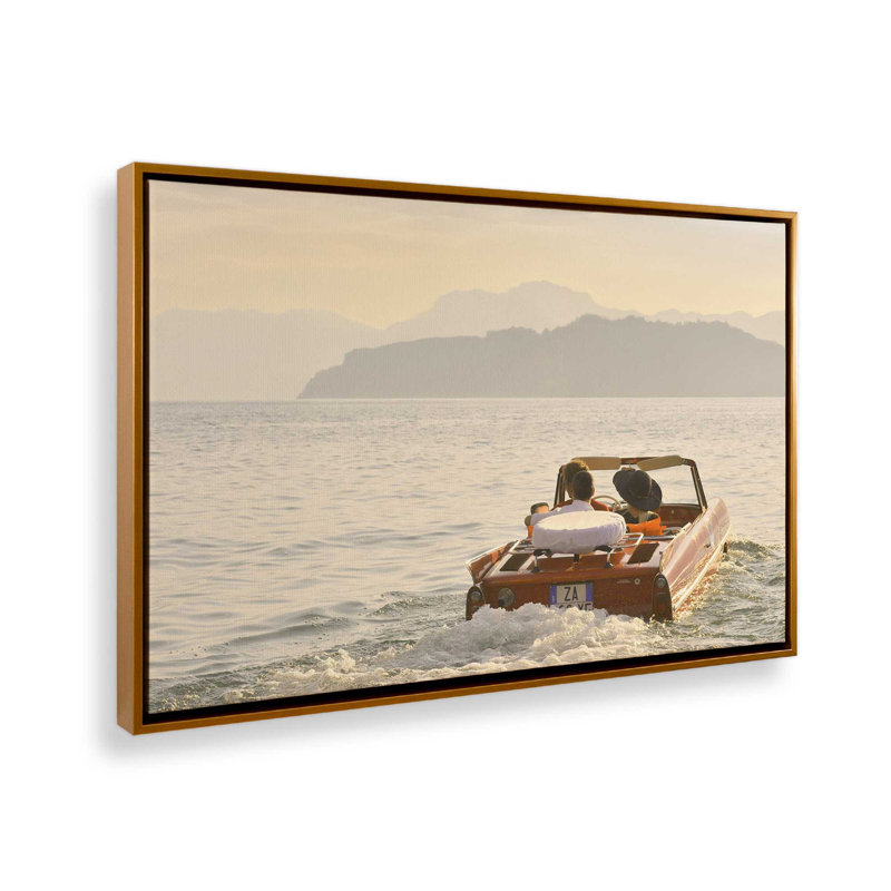 «Dolce Drift», reproduction sur toile, 8 po x 12 po, Cadre flottant doré poli