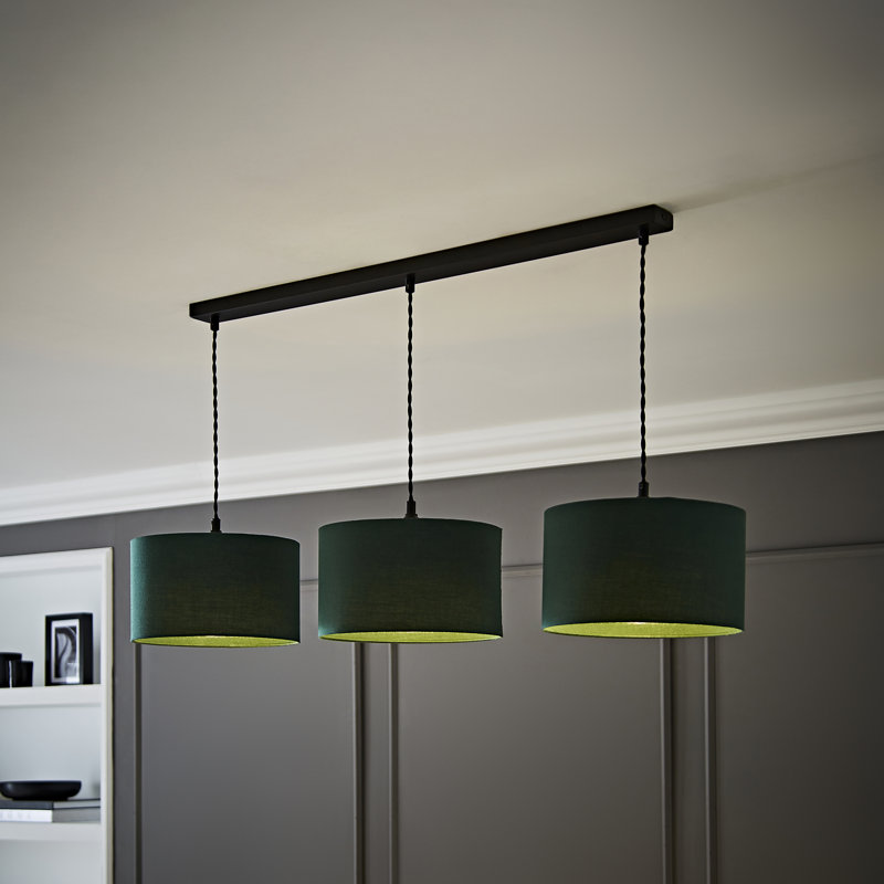 Albeiro 3 - Light Pendant, Green, Matte Black, No