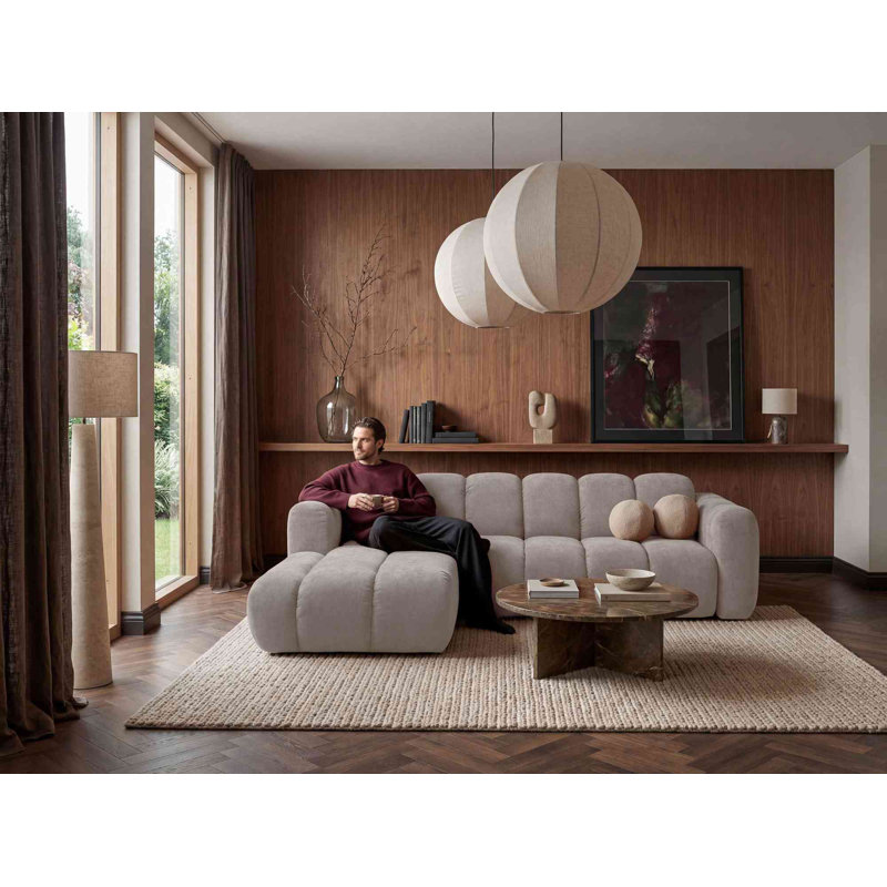Michell 6 Seater Sofa Bed, Left Hand Facing, Dark Beige
