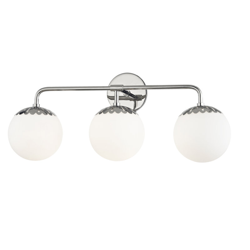 Éclairage pour meuble-lavabo à 3 lumières Bagimont, Nickel poli