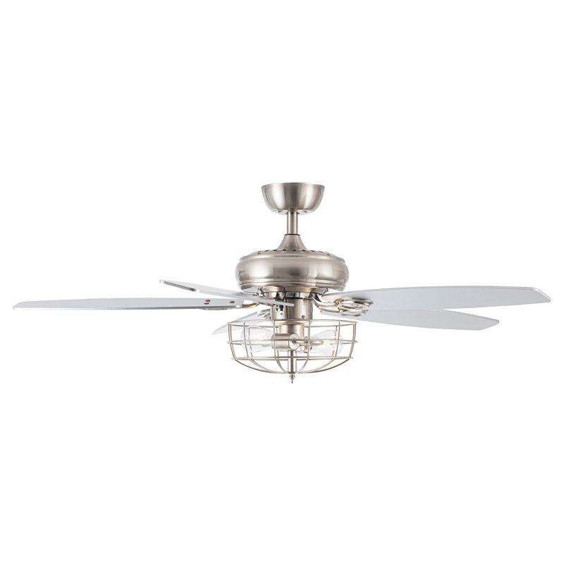 Breezelite 52" Modern Brushed Nickel Reversible Ceiling Fan