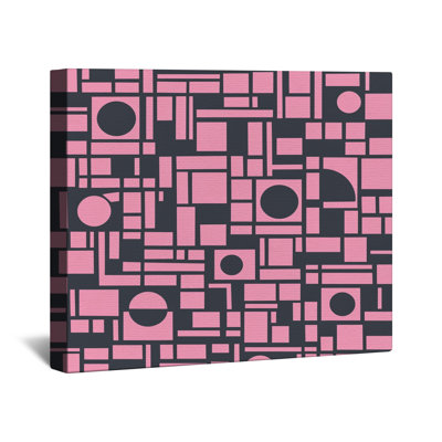 Pink Geometric Shapes Canvas Gallery Wrap in Many Sizes