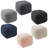 Casafield Square Pouf Ottoman, Cotton Knit Upholstered Footrest - Black-2085316222