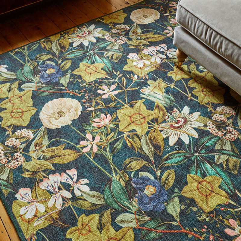 Clarke & Clarke Floral Digitally Printed 152cm X 230cm Area Rug, Rectangle 152 x 230 cm