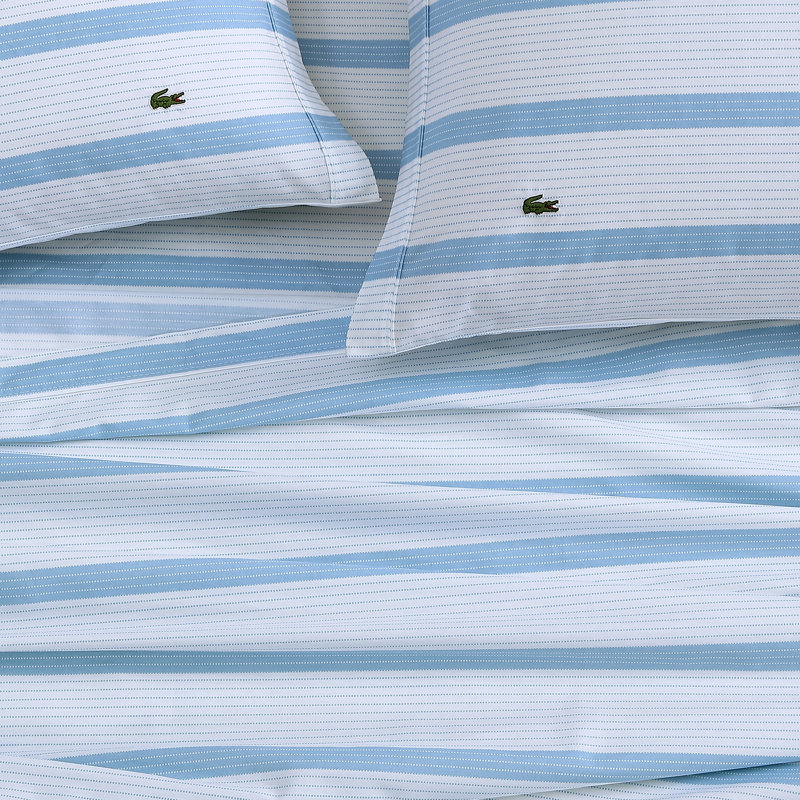 Ensemble de draps en coton percale Lacost, literie rafraîchissante et respirante, drap-housse à poches profondes, bleu marine, très grand