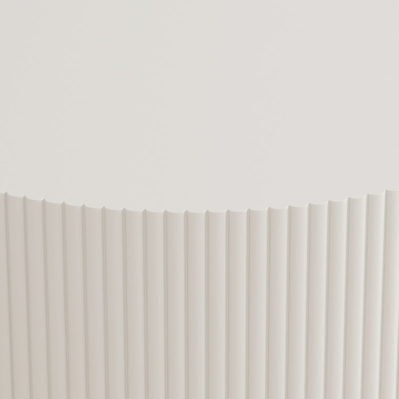 Table basse ronde de 31,5 po, table centrale moderne avec rangement, table basse à rayures verticales pour salon, chambre à coucher (blanc)