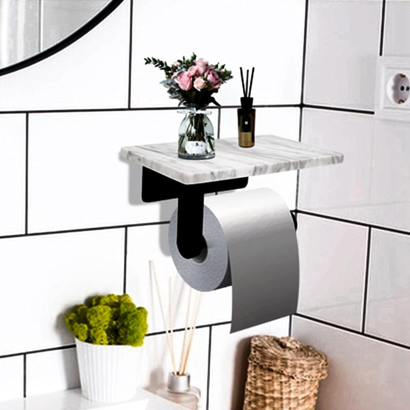 Porte-papier hygiénique mural, Noir mat