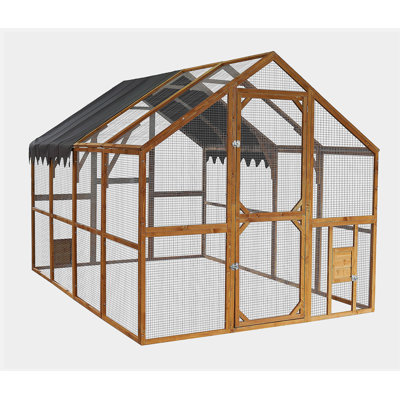 Outdoor Chicken Coop Enclosures 110" Large Kitten Playpen,Upgrade Waterproof Cover