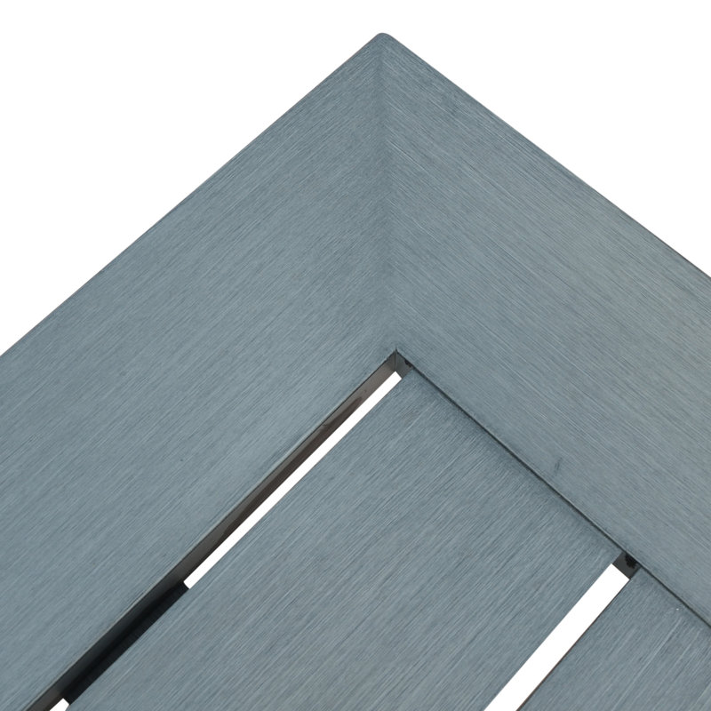 Modern Outdoor Aluminum Dining Bench, Dark Grey