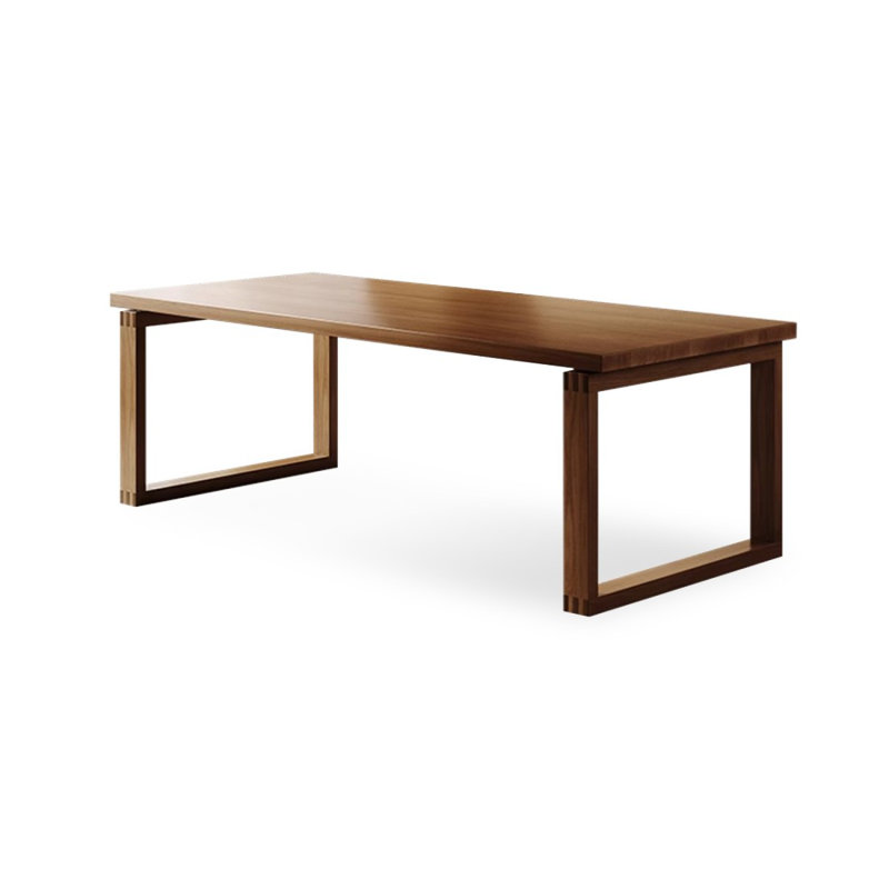 Bureau rectangulaire en bois massif noyer clair, 29.53" H x 70.87" W x 31.5" D