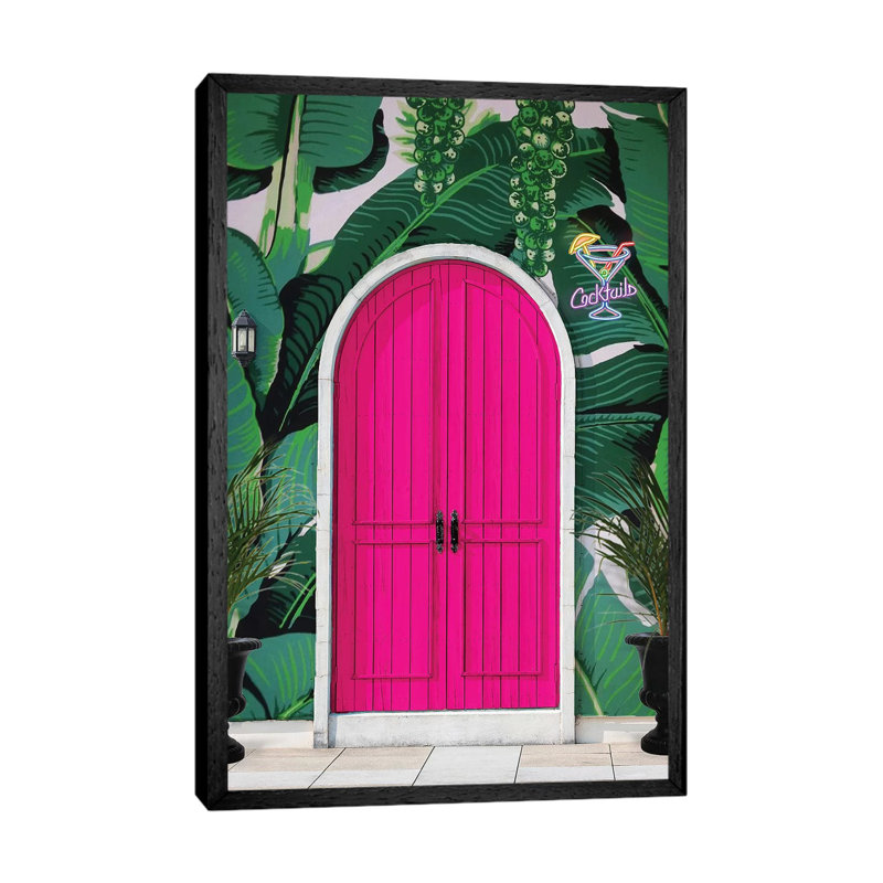 Paradise Lounge by Erin Summer - Print on Canvas, Black Framed, 66.04cm H x 45.72cm W x 3.81cm D