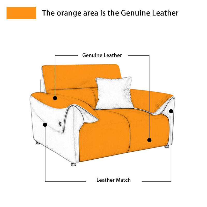 Fauteuil à coussin en cuir véritable blanc crème