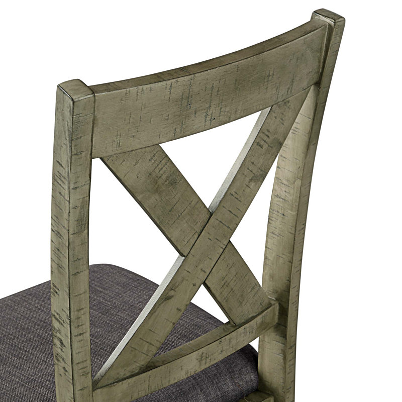 Ensemble de salle à manger rectangulaire Kemariah, Vert, Vert / gris, Vert / gris