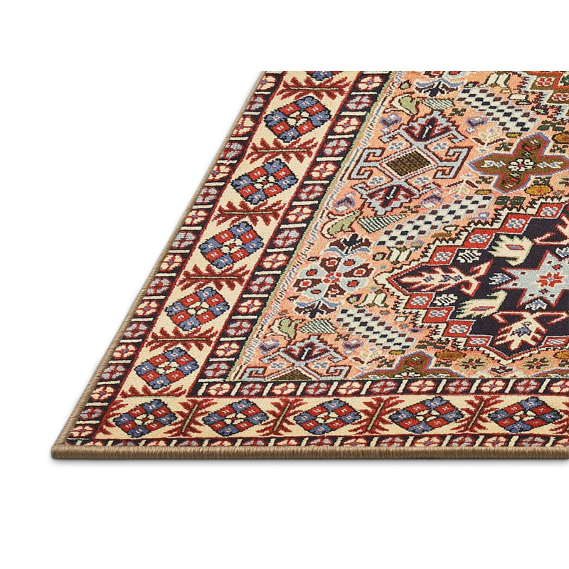 Tapis oriental rouge / beige, Rectangle 5 pi x 7 pi