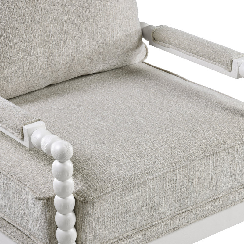 Élégante chaise d'appoint à pieds fuselés de 25,5 po de large avec dossier et siège rembourrés Ocelia, Polyester gris