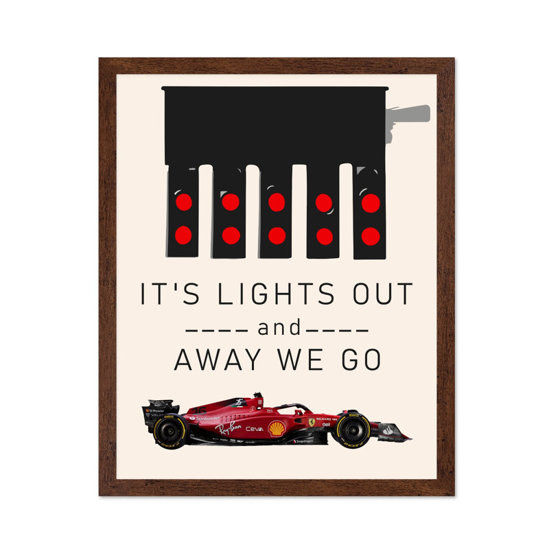 It's Lights Out, Poster, Brown Framed, 11"H x 14"W
