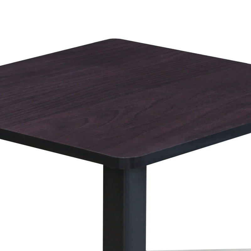 Ensemble de tables de bout avec rangement Bianco, Noyer foncé, Noir