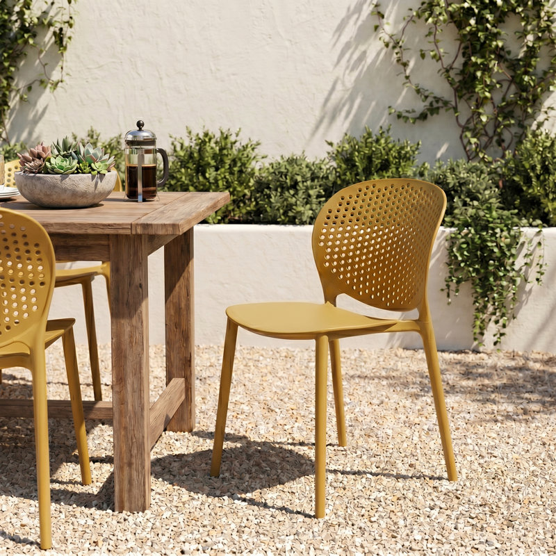 Bailey Stacking Patio Dining Chair, Ginger