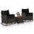 3 PCS Patio Wicker Rocking Set with Tempered Glass Table & Soft Cushions Outdoor-636095309-636095308