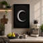 Luminous Crescent Minimalist 1 Piece Wrapped Canvas Wall Art-1369322255-1369322485
