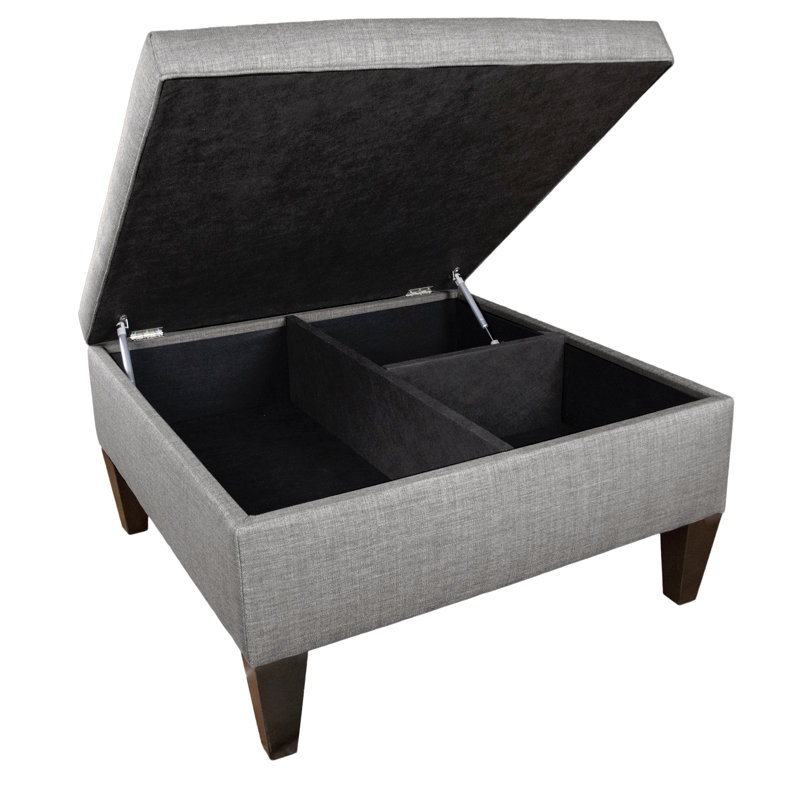 Gamino Upholstered Ottoman, Gray Polyester