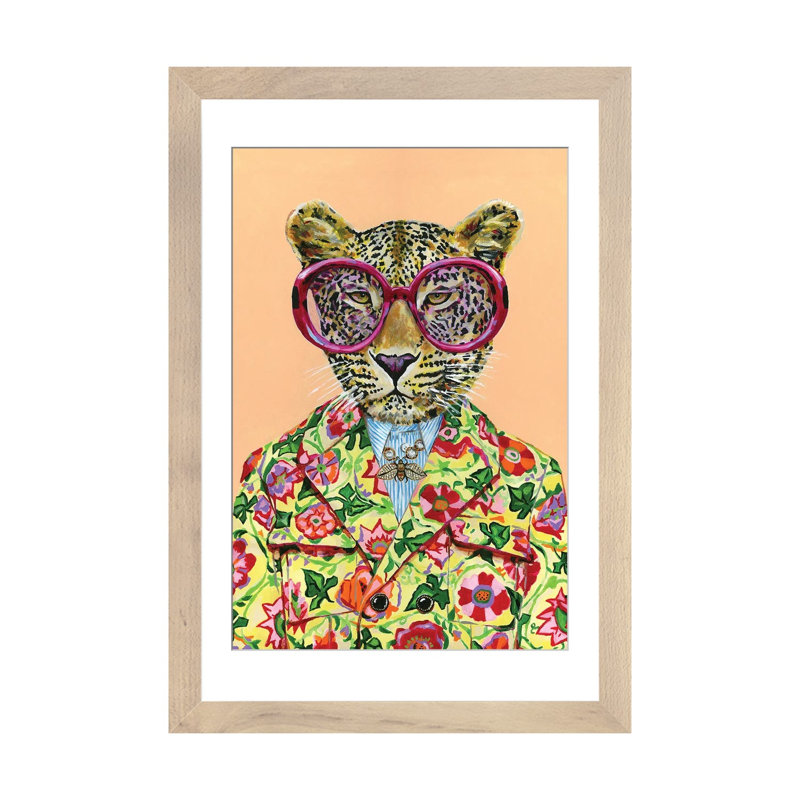 «Leopard» par Heather Perry, reproduction d'art sur toile tendue, H 24 po x l 16 po x P 1 po, Cadre en bois naturel