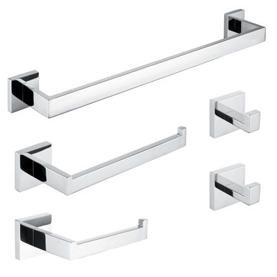 Ensemble d'accessoires de salle de bain noir mat ANZZI 5 pièces
