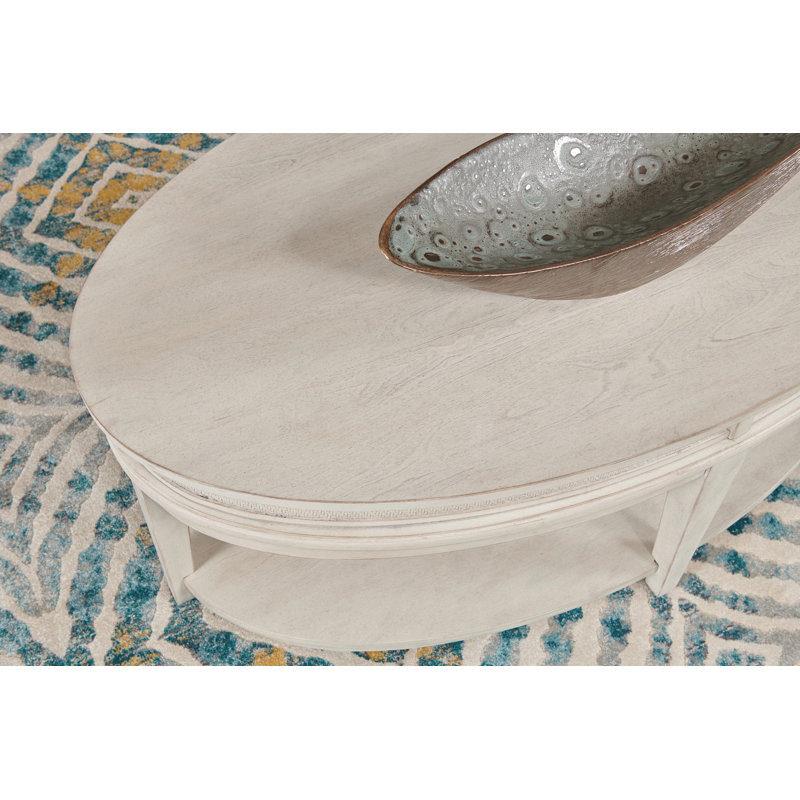 TABLE À CAFÉ OVALE CLASSIQUE BLANC, White