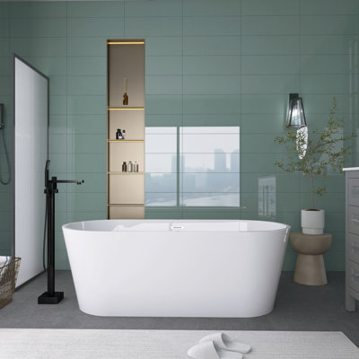 66.9'' x 29.5'' Freestanding Soaking Acrylic Bathtub
