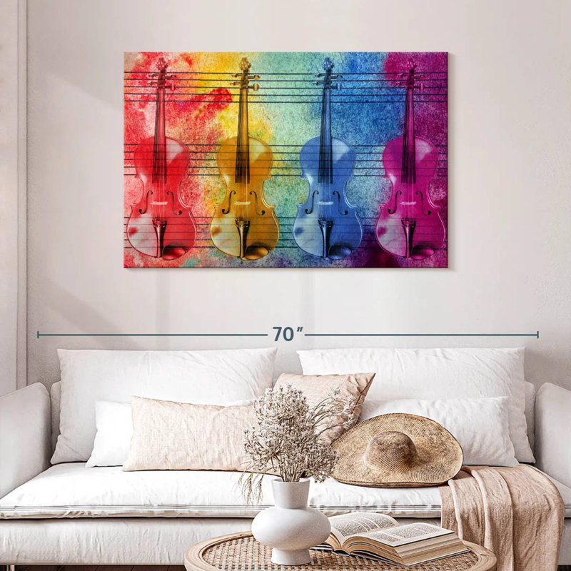 Abarca Colourful Violins, 30" H x 45" W