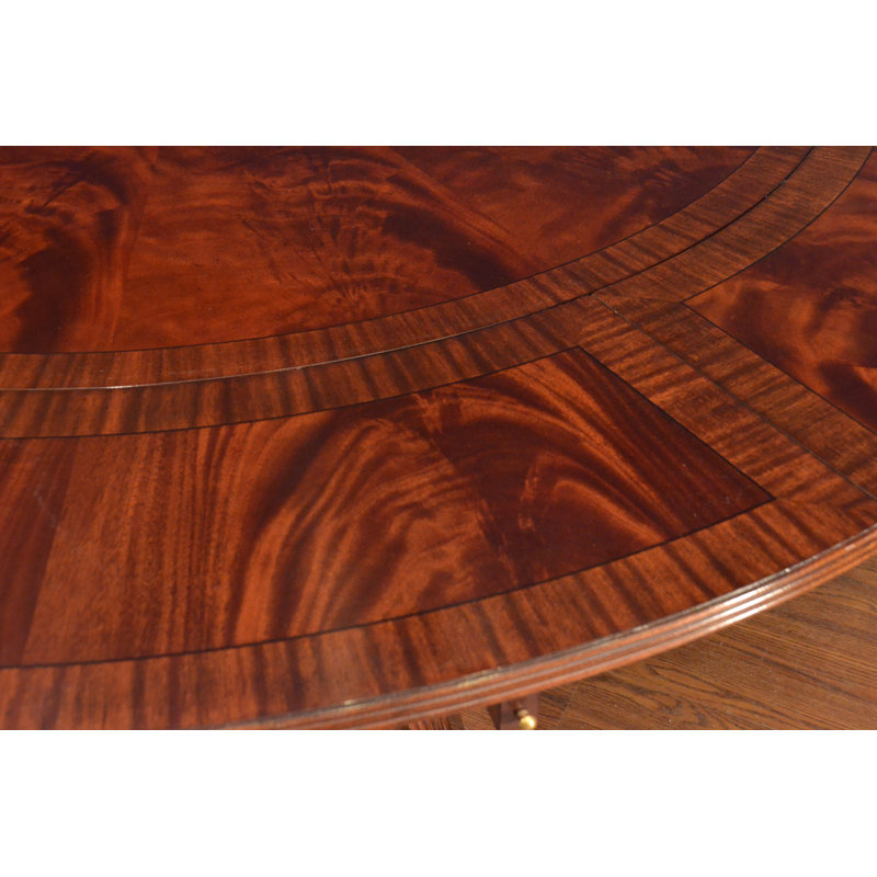 84" Round Perimeter Leaf Mahogany Dining Table