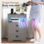 LED Nightstand with 3 Drawers, Glass Top, Wireless Charging & Sensor Light-107993917