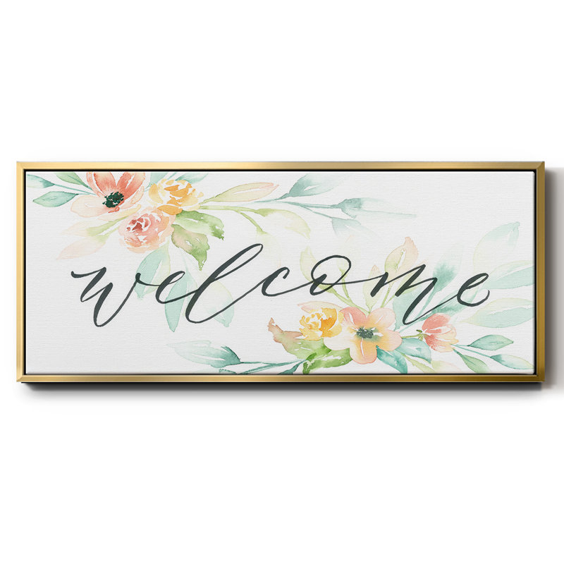 Welcome- Framed Canvas, 8" H x 20" W