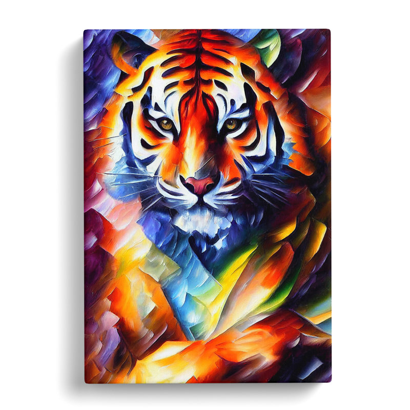 Tiger Portrait No.5 - Print, Wrapped Canvas, 50cm H x 35cm W x 3cm D, No Matte